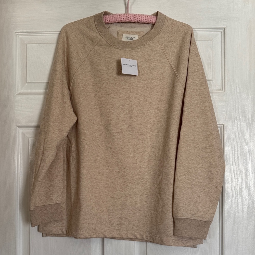 NWT AE Tan Heather Pullover Sweatshirt